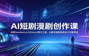 AI短剧漫剧创作课：玩转Seedance2.0与 Sora2两大工具，从剧本制图到商业片完整落地