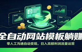 全自动网站模板躺赚：零人工沟通自动变现，日入高额利润流量运营
