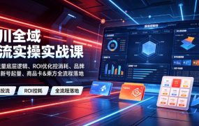 千川全域投流实操实战课｜全域流量底层逻辑、ROI优化控消耗、品牌推广、新号起量、商品卡&乘方全流程落地