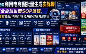 Codex商用电商图批量生成实战课|电商全自动生图SOP流程,一键批量做主图/详情页/活动海报/封面商用教程