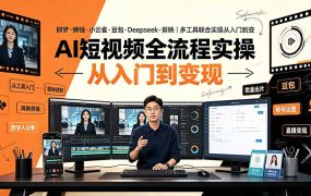 AI短视频全流程实操:即梦·蝉镜·小云雀·豆包·Deepseek·剪映|多工具联合实操从入门到变现