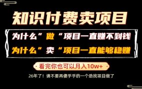 普通人为什么能够靠卖项目轻松月入10W+，而做项目却容易成炮灰，卖项目为什么能够稳賺不赔？【揭秘】