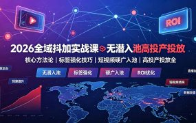 2026全域抖加实战课：无潜入池核心方法论｜标签强化技巧｜短视频硬广入池｜高投产投放全教程