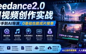 Seedance2.0 AI视频创作实战，从新手到AI导演，0基础也能成片接单变现