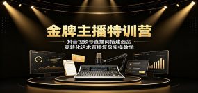 金牌主播特训营：抖音视频号直播间搭建选品，高转化话术直播复盘实操教学
