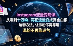 Instagram流量变现课，从零到十万粉，再把流量变成真金白银——这套方法，让涨粉不再靠运气【原创双语字幕】