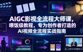 AIGC影视全流程大师课,喂饭级教程,专为创作者打造的AI视频全流程实战指南