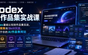 Codex AI作品集实战课,从Codex基础认知到作品集实战,从灵感搜集到Skill沉淀,打造属于你的AI作品集网站