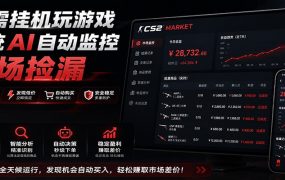 系统AI自动监控市场捡漏，不用玩游戏，只需要一部手机，支持任何形式数据验证