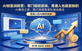 AI创富训练营:零门槛轻启动,普通人也能复制的AI赚钱之道,图文视频商单私域全路径