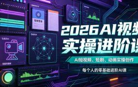 2026AI视频实操进阶课，AI短视频、短剧、动画实操创作，每个人的零基础进阶ai课