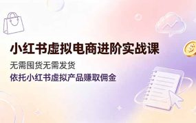 小红书虚拟电商进阶实战课,无需囤货无需发货,依托小红书虚拟产品赚取佣金