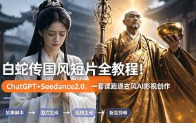 白蛇传-国风短片全教程！ChatGPT+Seedance2.0，一套课跑通古风AI影视创作