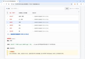 SQL常用核心单词查询115词html源码