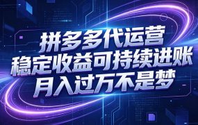 拼多多代运营，小白也能轻松月入过万，真实运营数据可查，全托管代运营
