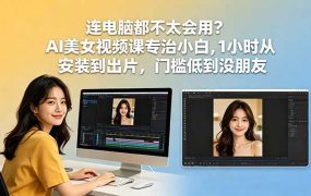 连电脑都不太会用？AI美女视频课专治小白，1小时从安装到出片，门槛低到没朋友
