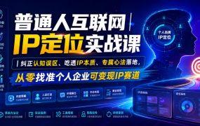 普通人互联网IP定位实战课｜纠正认知误区、吃透IP本质、专属心法落地，从零找准个人企业可变现IP赛道